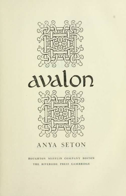 Avalon by Anya Seton